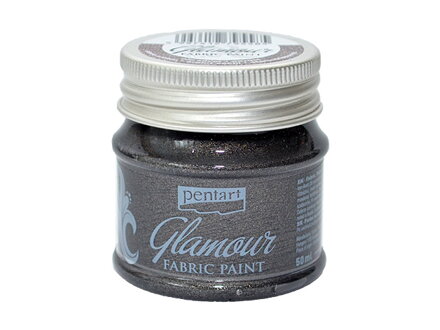 Metalická farba na textil GLAMOUR 50ml - starostrieborná