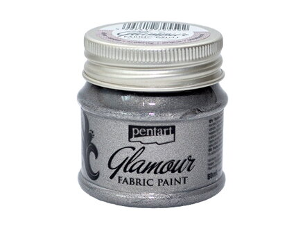 Metalická farba na textil GLAMOUR 50ml - strieborná