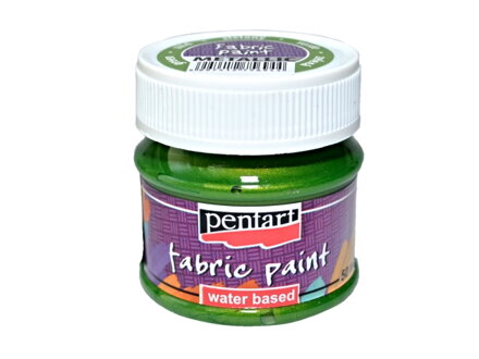 Metalická farba na textil Pentart 50 ml - zelená
