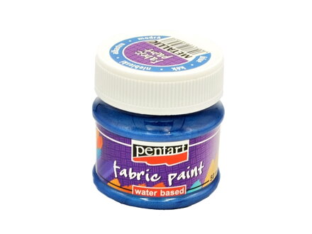 Metalická farba na textil Pentart 50ml - modrá