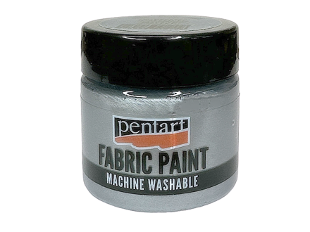 Metalická farba na textil PENTART 50ml - strieborná
