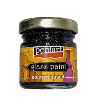 Metalická nevypaľovacia farba na sklo PENTART 30ml - strieborná