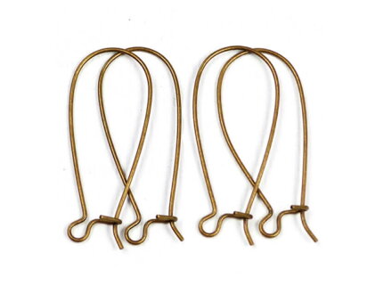 Náušnice - zatvárací háčik 33mm 2 páry - antické bronzové