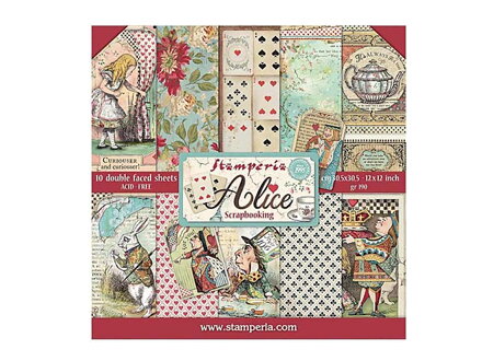 Obojstranné papiere na scrapbook 10ks - Alice
