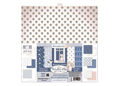 Obojstranné papiere na scrapbook 6ks - Winter Star