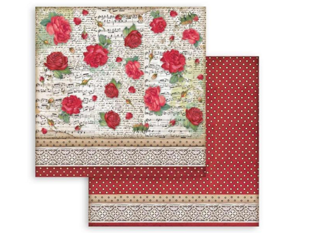 Obojstranný scrapbook papier 30,5cm - ruže