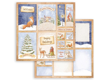 Obojstranný scrapbookový papier - vianočné pozdravy