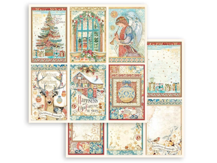 Obojstranný scrapbookový papier - vianočné pozdravy - 6ks
