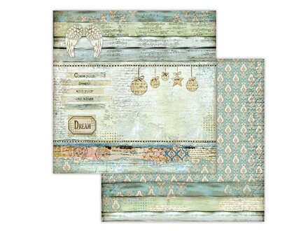 Obojstranný vianočný scrapbook papier 30,5cm - krídla
