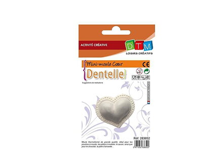 Odlievacia forma srdiečko 5,5 cm - čipka