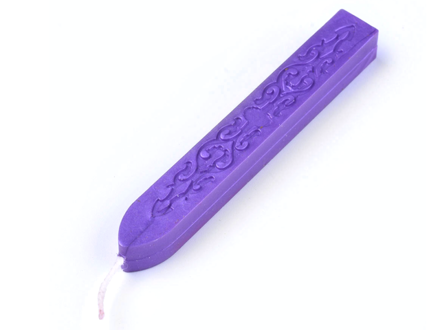 Pečatný vosk s knôtom vzorovaný 9cm - fialový