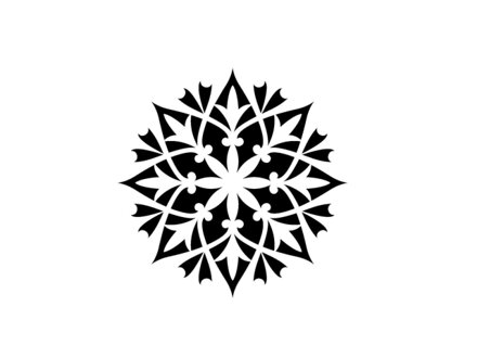 Pečiatka na drevenom bloku - vločka, ornament