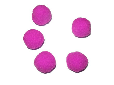 Plyšové POM POM guličky 2cm - magenta