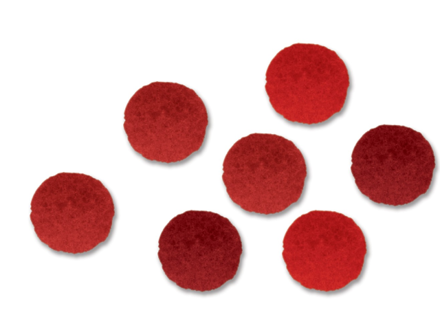 Plyšové XL pompom guličky ARTEMIO 4cm 6ks - červené