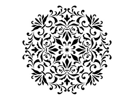Šablóna A4 - kruh ornament arabeska 20cm