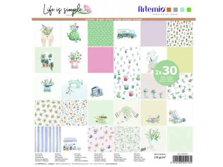 Sada scrapbookových papierov 60ks ARTEMIO - Life is simple