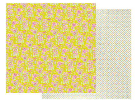 Scrapbookový papier 30x30cm - retro kvety