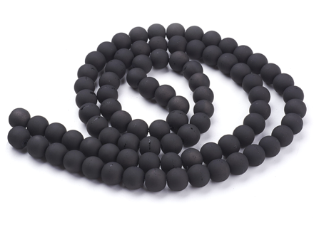 Sklenené korálky 10mm 10ks farbené - matné čierne
