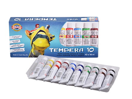 Temperové farby v tube - 10ks