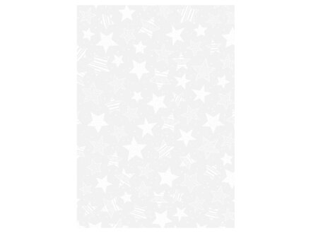 Transparentný papier 115g - hviezdy biele