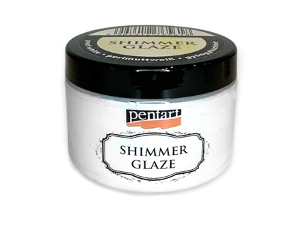 Trblietavá glazúra PENTART 150ml - biela perleť