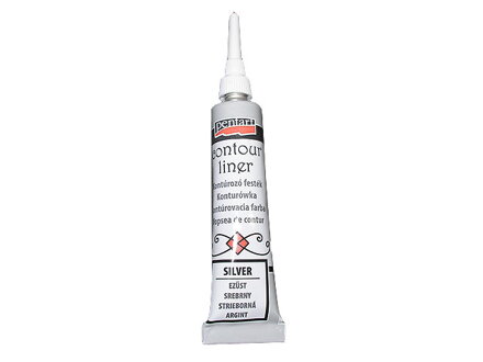 Univerzálna kontúra Pentart 20ml - strieborná