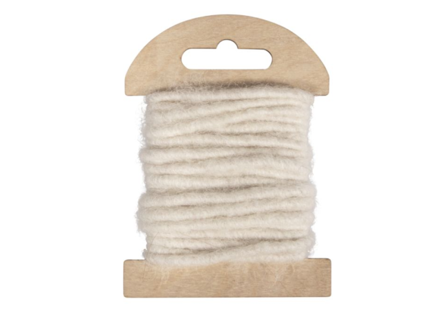 Vlnená merino šnúrka 5mm 3,5m - biela