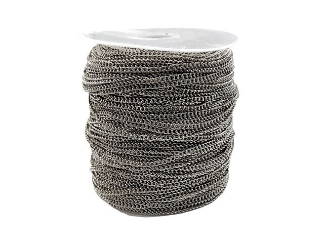 Bižutérna retiazka 2,7x2mm - gunmetal - hustá