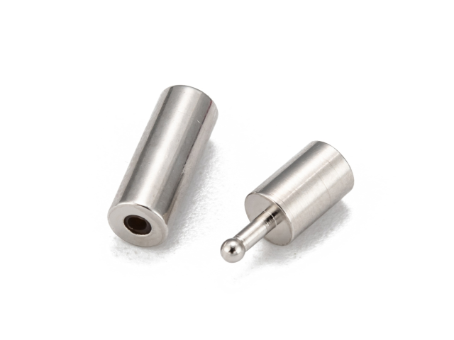 Bižutérne bajonetové zapínanie 3ks - valček 17x5mm - strieborné