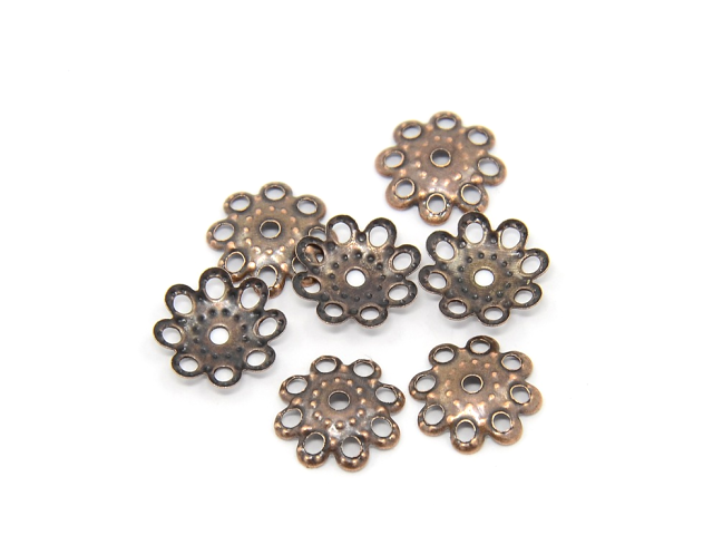 Bižutérne kaplíky bezniklové 10g (cca 100ks) 10x1,5mm - antické medené