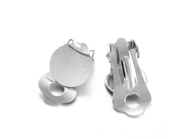 Bižutérne náušnice - klipsne s plochou 10mm - platina