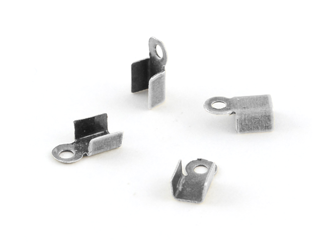 Bižutérne zatláčacie ukončenia - sklápacie 6x3mm 3g - platinovo strieborné