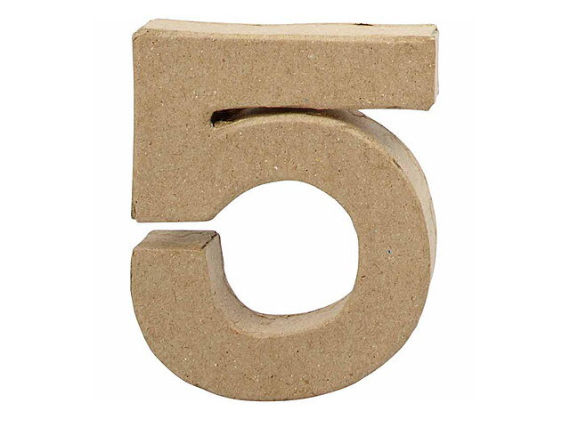 Číslo z papier-mâché 10cm - 5