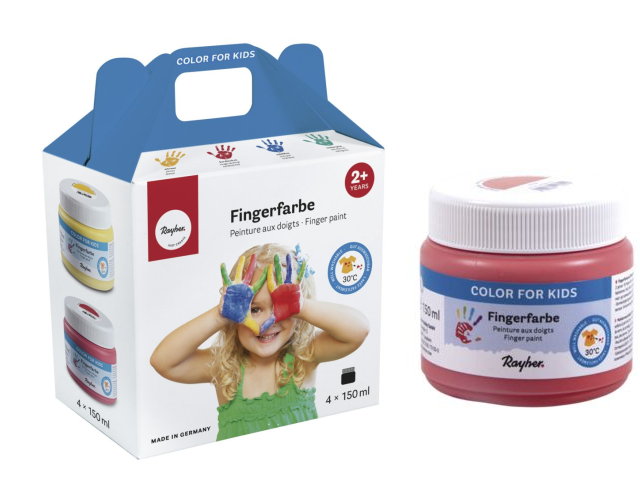 Detské prstové farby RAYHER 4x150ml - základné