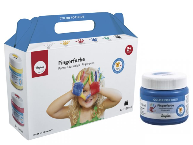 Detské prstové farby RAYHER 6x150ml - základné