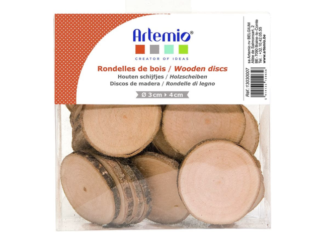 Drevené okrúhle rezané plátky 3-4cm 160g ARTEMIO