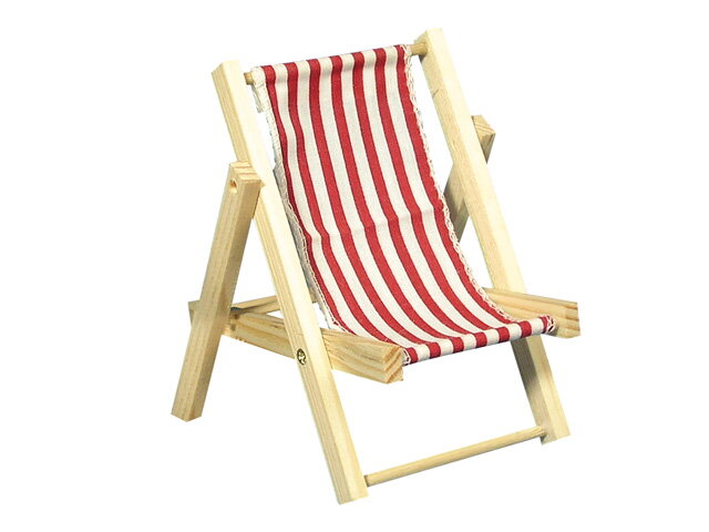 Drevené plážové lehátko 14cm - červené