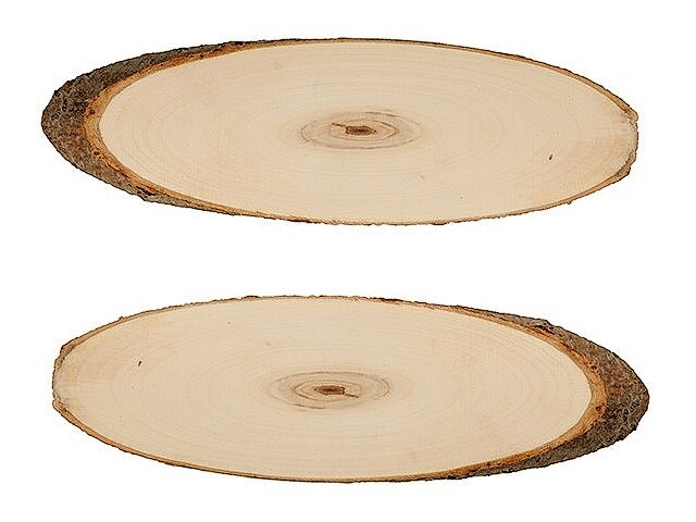 Drevené podložky oválne 35-42cm - rezané kmene 2ks