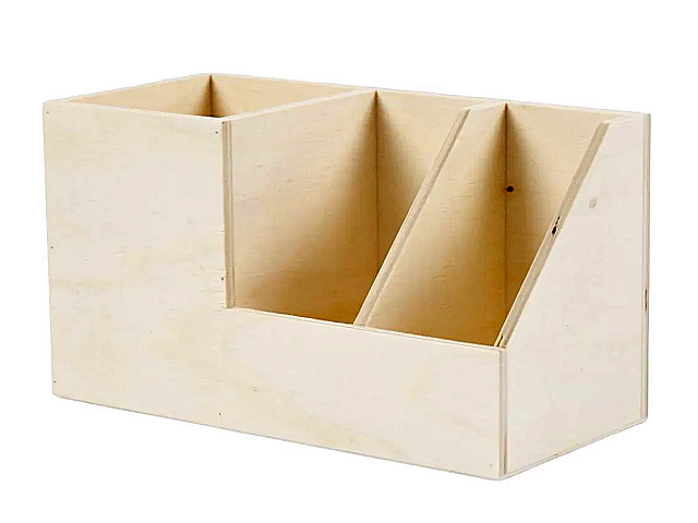 Drevený stojan na ceruzy 20cm s priehradkami