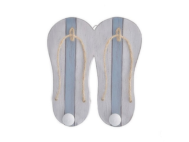 Drevený vintage vešiak Flip-Flopy 18,5cm