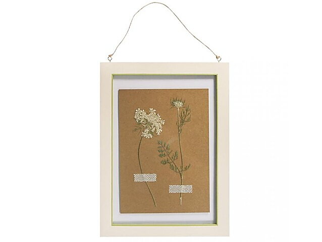 Drevený závesný rám - herbár - priehľadný - 35x26cm