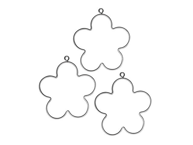 Drôtený závesný základ kvet - 3ks - 7,5cm