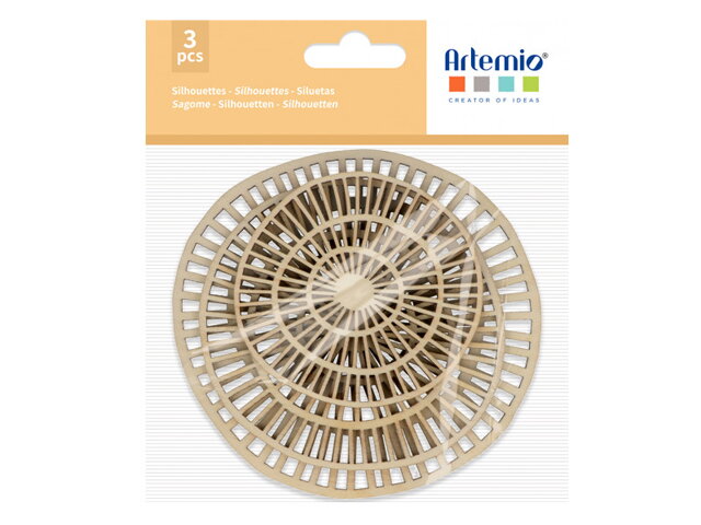Dýhové výrezy 3ks BOHO kruhy 8-12cm