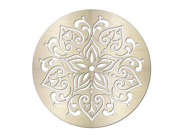Dýhový drevený výrez 20cm - Mandala kvet