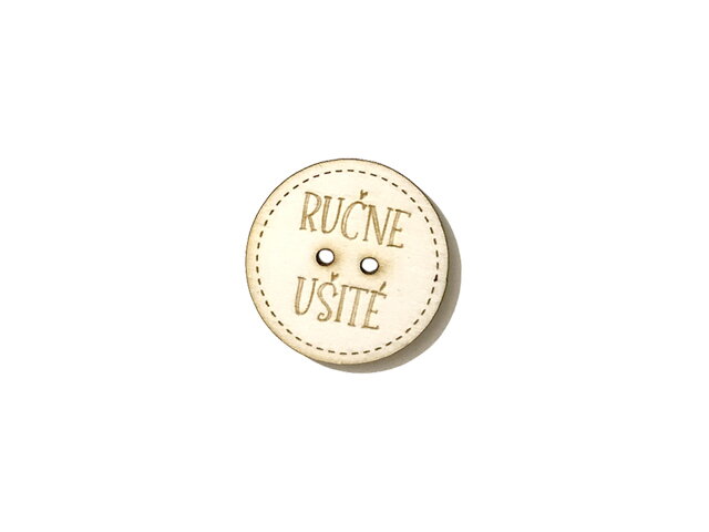 Dýhový drevený výrez 2,5cm gombík - Ručne ušité