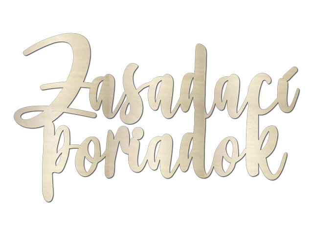 Dýhový drevený výrez 30cm - Zasadací poriadok