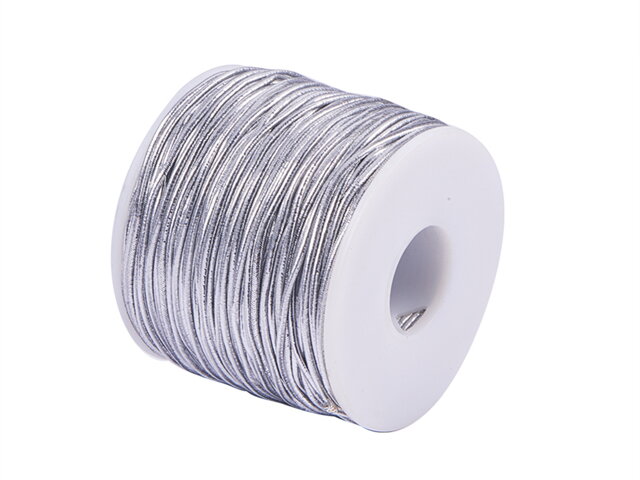 Elastická klobúková gumička 2mm - strieborná 50m