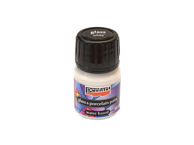 Farba na sklo a porcelán PENTART 30ml - biela