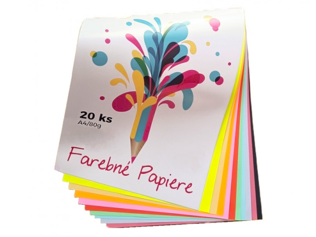 Farebné papiere A4 80g 20ks