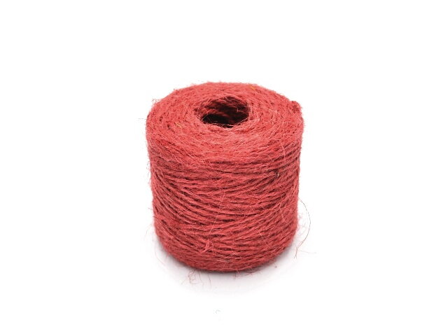 Farebný jutový špagát, motúz 100g - vínovo červený